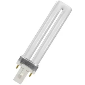 image of Lamps CFL PLS 7W G23 Single Turn S-Type 3000K Warm White Frosted 400lm 2-Pin Energy Saving Push Fit Compact Fluorescent Dulux-S Biax-S PL-S Lynx-S