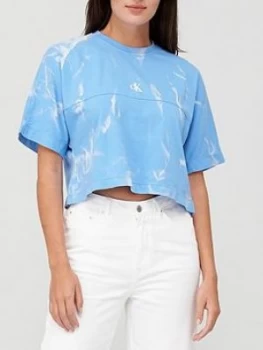 Calvin Klein Jeans Lava Dye Cropped Tee - Blue