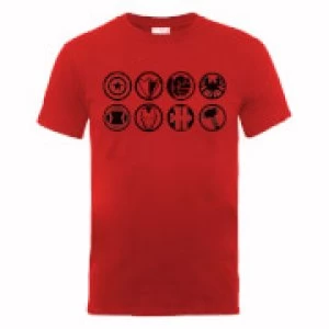 Image of Marvel Avengers Assemble Team Icons T-Shirt - Red - L