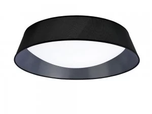 Image of Flush Ceiling LED, Cylindrical 90cm Black 3000K, 4200lm, White Acrylic with Black Shade