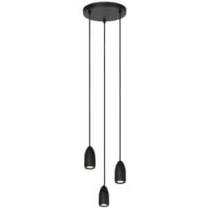 Image of Lucide Evora Modern Pendant light - Ø25cm - 3xGU10 - Black