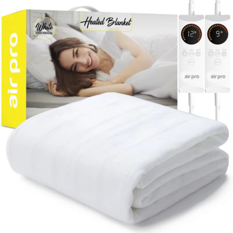 Image of Air Pro Electric Blanket - Fully Fitted Mattress Cover With Elastic Straps - Dual Controllers - Small Double - 120X190Cm