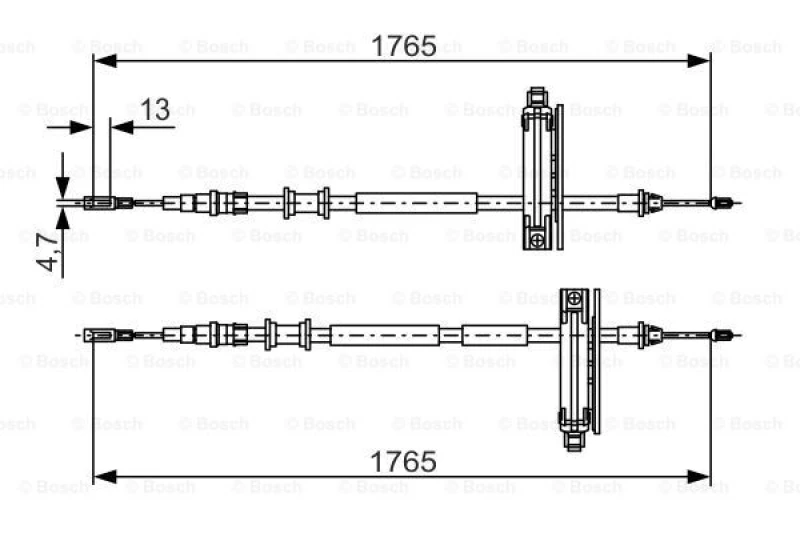 Image of Handbrake cable Bosch 1 987 477 933