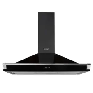 image of Stoves 444410249 110cm Richmond Chimney Hood in Black with Chrome Rail