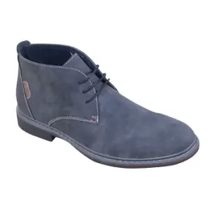 image of Goor Mens 3 Eye Synthetic Nubuck Desert Boots (10 UK) (Navy)