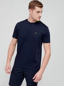 Image of BOSS Tiburt 278 Badge Logo T-Shirt - Dark Blue , Dark Blue Size XL Men