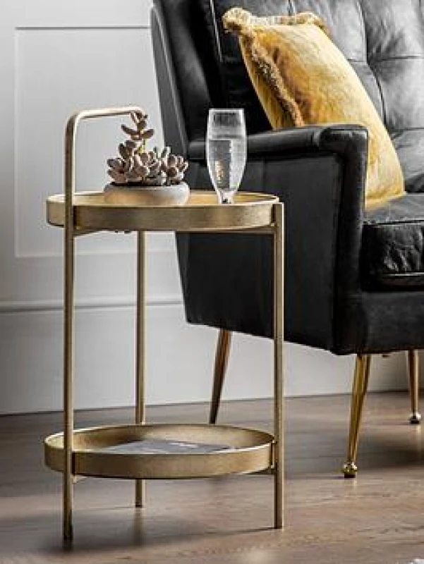 Image of Bath Side Table, Iron Bath Gold