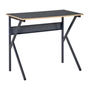 image of HOMCOM Home Office Computer Desk, Modern Simple Style Writing Table, PC Laptop Workstation with K-Shaped Legs for Bedroom, Living Room, Navy Blue