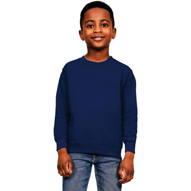 Image of Casual Classics Blended Ringspun Cotton Sweatshirt in Navy Size: 1-2 Years Navy Unisex 1-2 Years