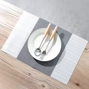 image of Haven Anti Slip Dining Table Mat - Vertical Bar Grey