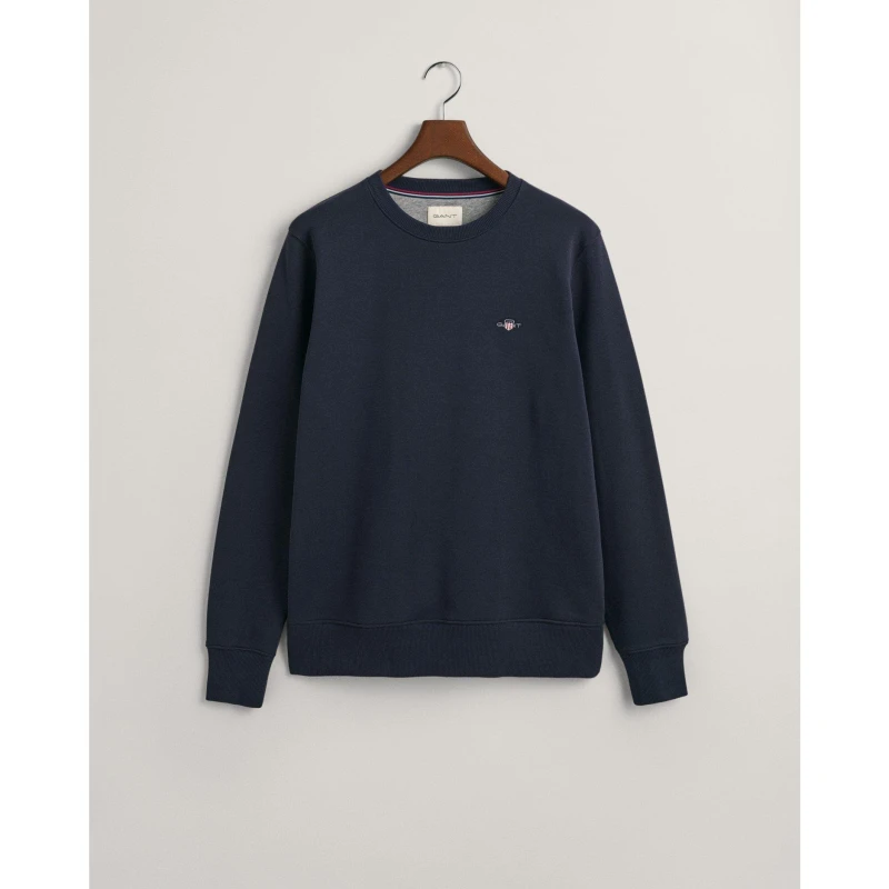 Image of Gant Shield Crew Neck Sweatshirt - Blue Blue 2XL