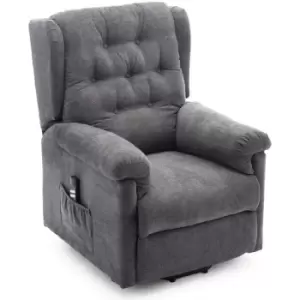 image of Barnsley dual rise fabric recliner dark beige