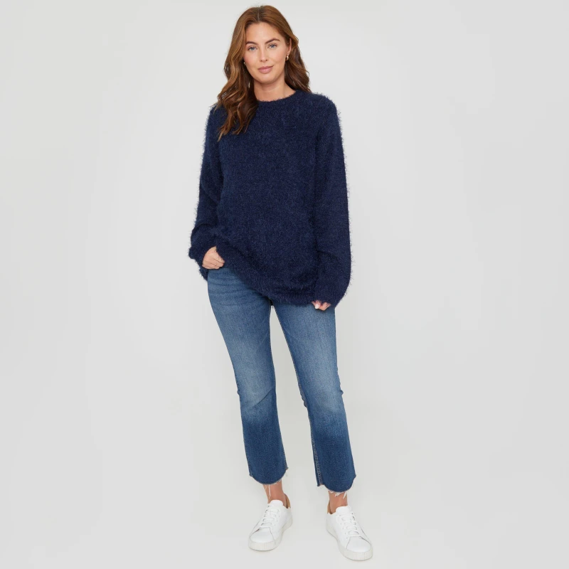 Image of Be You Fluffy Jumper Womens - Blue Blue 8 - 10