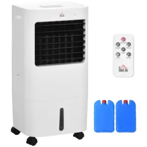 image of HOMCOM Air Cooler, Mobile Cooling Fan Humidifier Air Conditioner with 15L Water Tank, Oscillation, Remote, Timer, 32x37x74cm