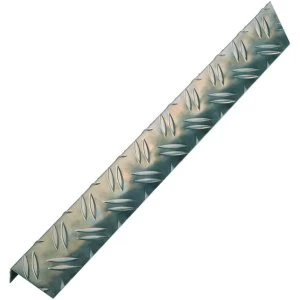 image of Wickes Checkerplate Angle - Aluminium 53.6 x 29.5mm x 1m