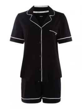 Image of DKNY Jersey short PJ set Black