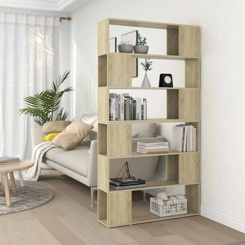 Image of VIDAXL Book Cabinet Room Divider Sonoma Oak 100x24x188cm Vidaxl 8720286661420