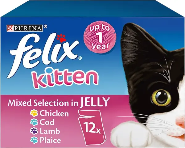 Image of Purina Felix Kitten Mixed in Jelly Cat Food 12 x 100g