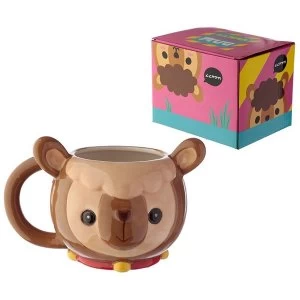 Image of Llama Ceramic Animal Shaped Head Mug