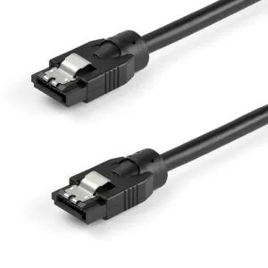 image of 0.3m Round SATA Cable 6Gbs Black