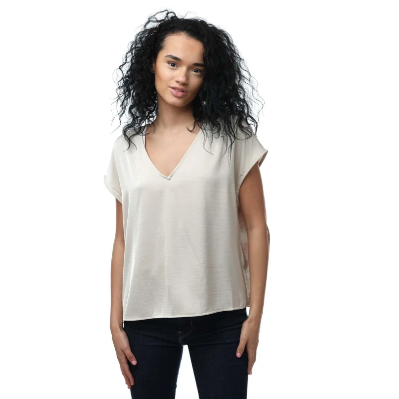 Image of Vero Moda Marys Dana Satin Top - Neutral Neutral 8