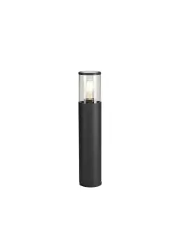 image of 45cm Bollard Post Lamp 1 x E27, IP54, Anthracite, Clear