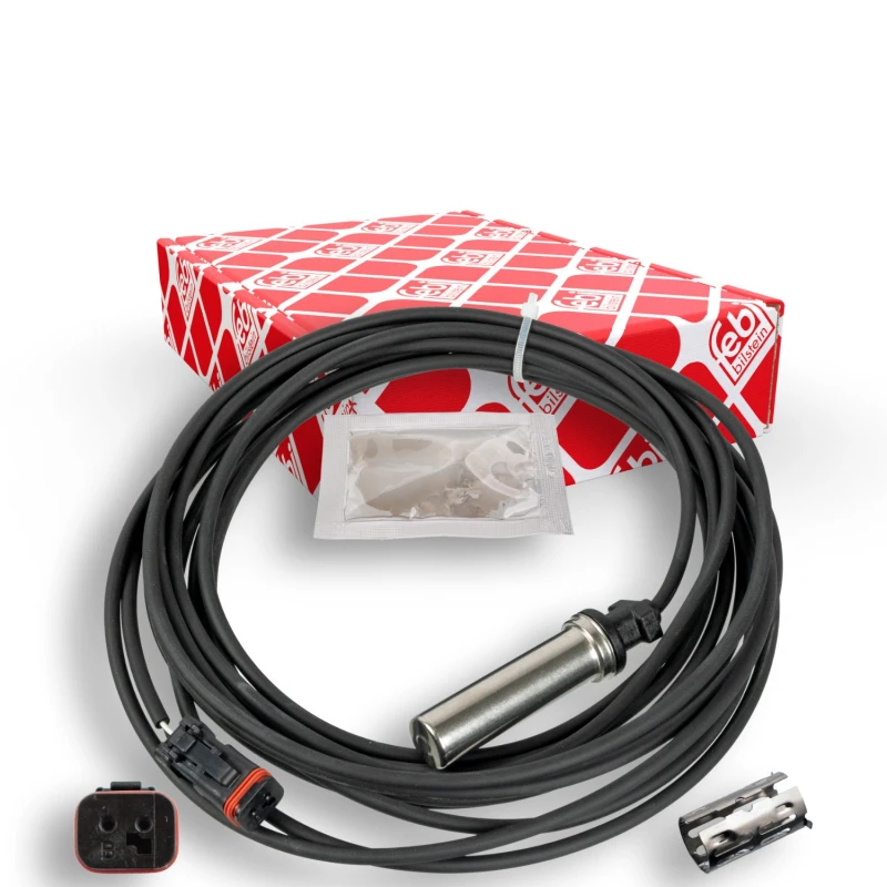 Image of FEBI BILSTEIN 174326 ABS Sensor Front Axle Left, with bush Sensor,wheel speed (412)