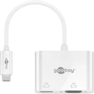 Image of Goobay USB-C to HDMI/VGA Adapter - White