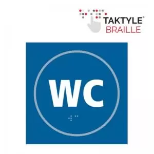 Image of WC’ Sign; Self Adhesive Taktyle; Blue 150mm x 150mm