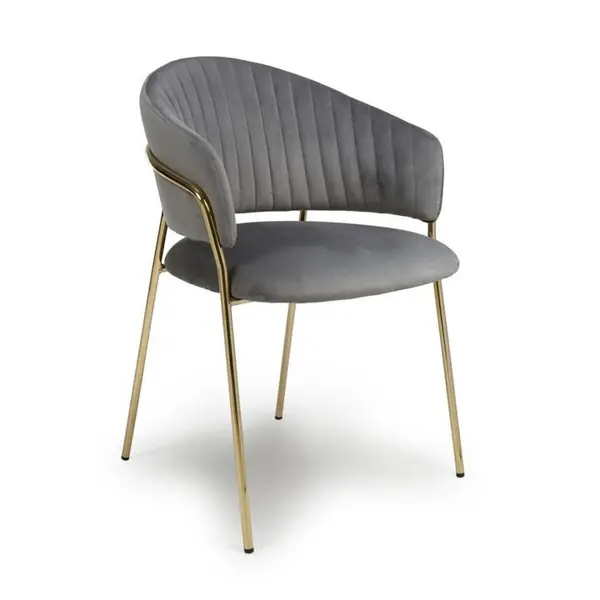 Image of Shankar Maya Brushed Velvet Dining Chairs - Grey M