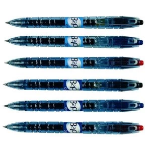 image of Pilot Begreen B2P Rollerball Pen Recycled Retractable 0.7mm Tip 0.39mm Line Black Pack of 10 Free Pukka Pad Pack 3 April June 19