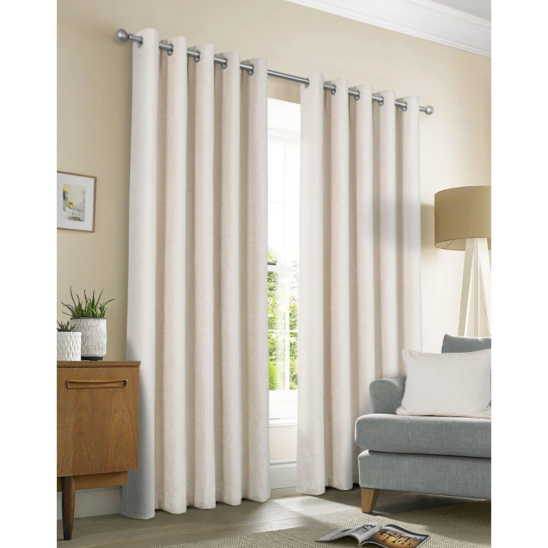 Image of Sundour Amberley Thermal Eyelet Curtains - Cream Cream 66x90 In