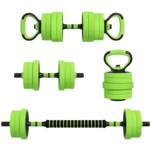 image of SPORTNOW 4-in-1 Adjustable Weight Dumbbells Set, Used as Barbell, Kettlebell, Push up Stand, Free Weights Set for Men and Women Home Gym Training, 20K