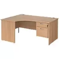 image of Dams International Left Hand Ergonomic Desk MP16ELP2B 1,600 x 1,200 x 725 mm