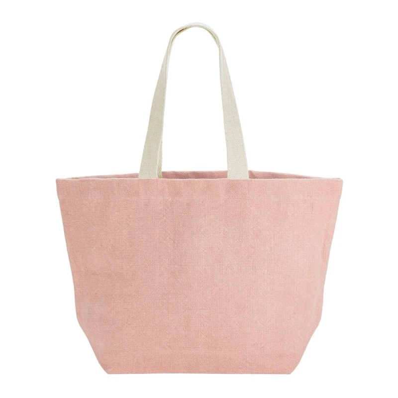 Image of Westford Mill Womens Washed Jute Beach Soft Touch Tote Bag in Light Pink Light Pink Female One Size