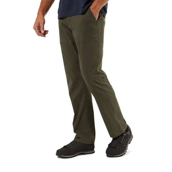 Image of Craghoppers Mens Kiwi Pro Polyamide Walking Trousers 36R - Waist 36' (91cm), Inside Leg 31' Dark Khaki CMJ564-2AT-36R