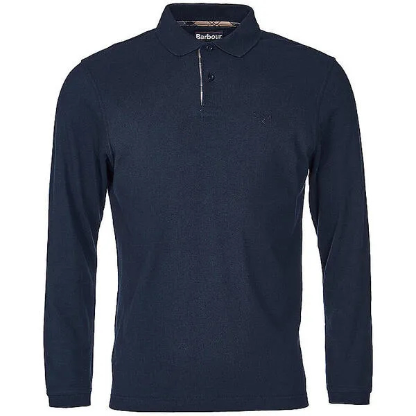 Image of Barbour Cotton-Pique Tartan Polo Shirt - L Blue Tops male MML0705NY91 L