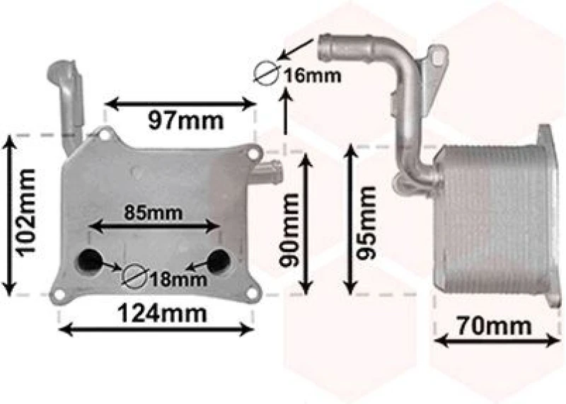 Image of VAN WEZEL Engine oil cooler VAN WEZEL 03013705