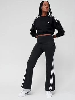 image of adidas Future Icons 3 Stripes Flare Pants - Black, Size S, Women