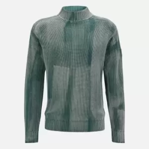 Image of BOSS Orange Mens Katreat Mockneck Jumper - Open Green - L