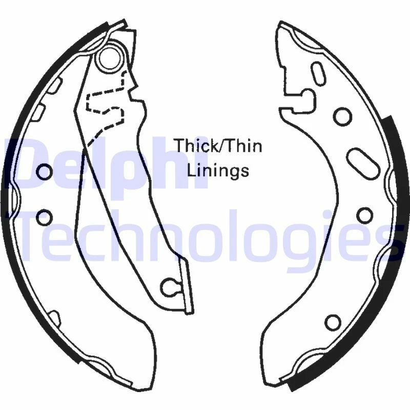 Image of DELPHI Brake Shoe Set DELPHI LS1616