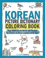 Image of korean picture dictionary coloring book over 1500 korean words and phrases