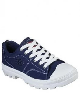 Image of Skechers Roadies Chunky Plimsolls - Navy, Size 8, Women