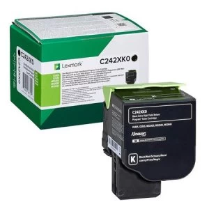 Lexmark C242XK0 Black Laser Toner Ink Cartridge