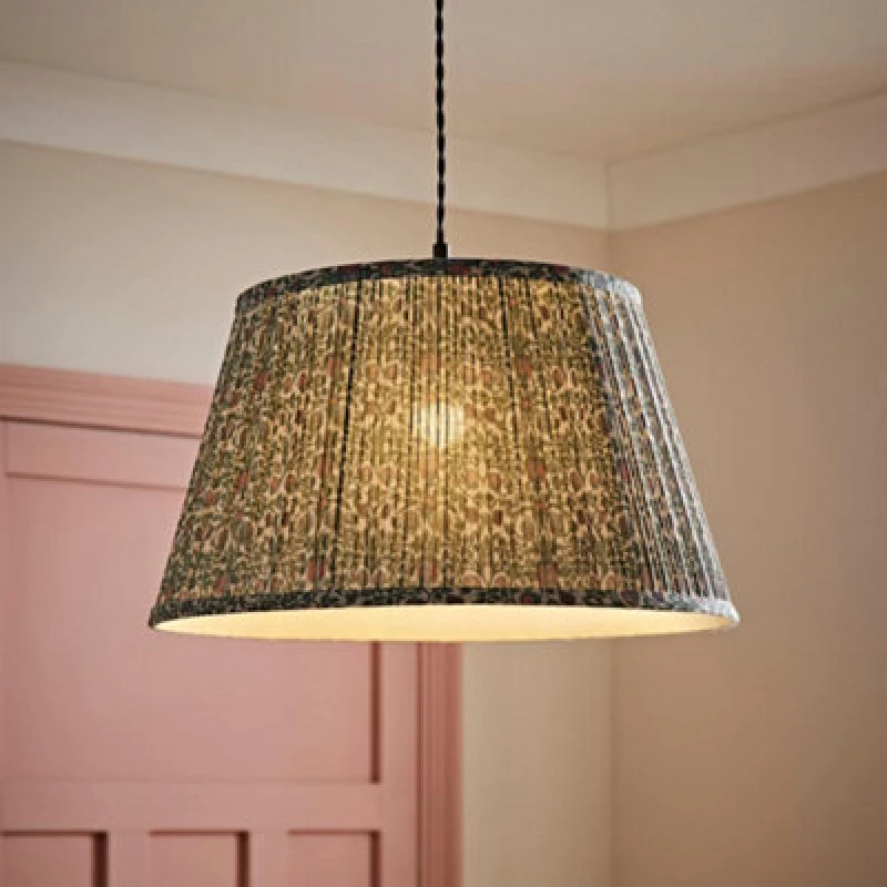 Image of ValueLights ValueLights Abel Pleated Tapered Floral Easy Fit Ceiling Pendant Light Lamp Shade in Green Size: Large Green Large Unisex 5016529272908