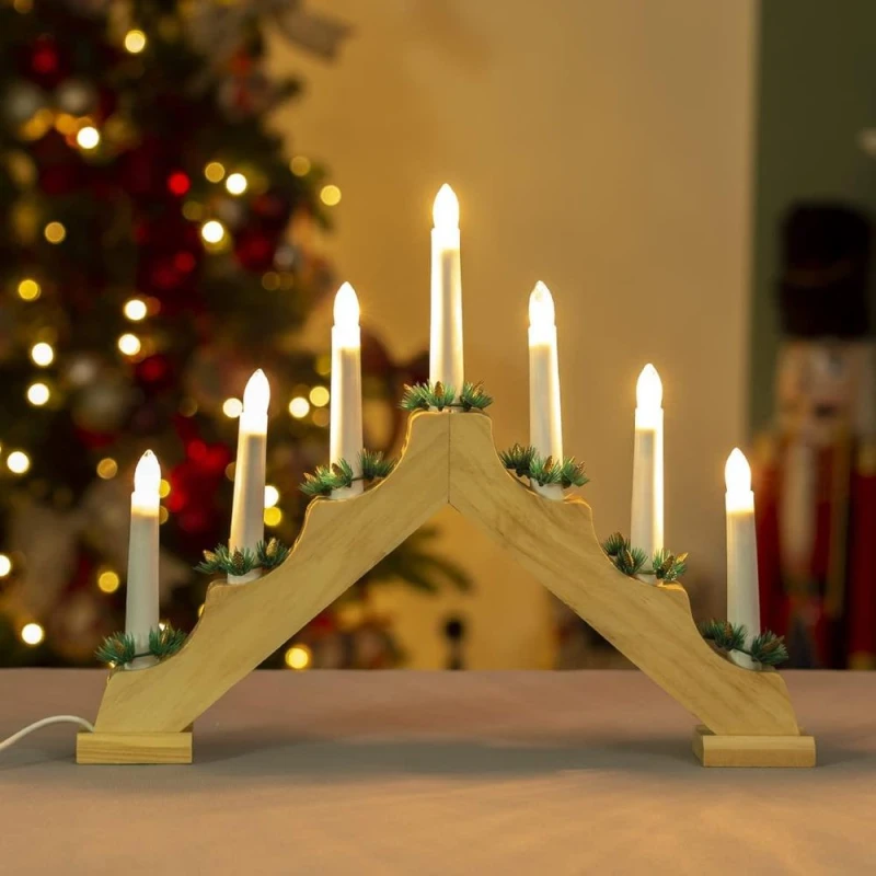 Image of Christmas Workshop Pine Wooden Candle Bridge