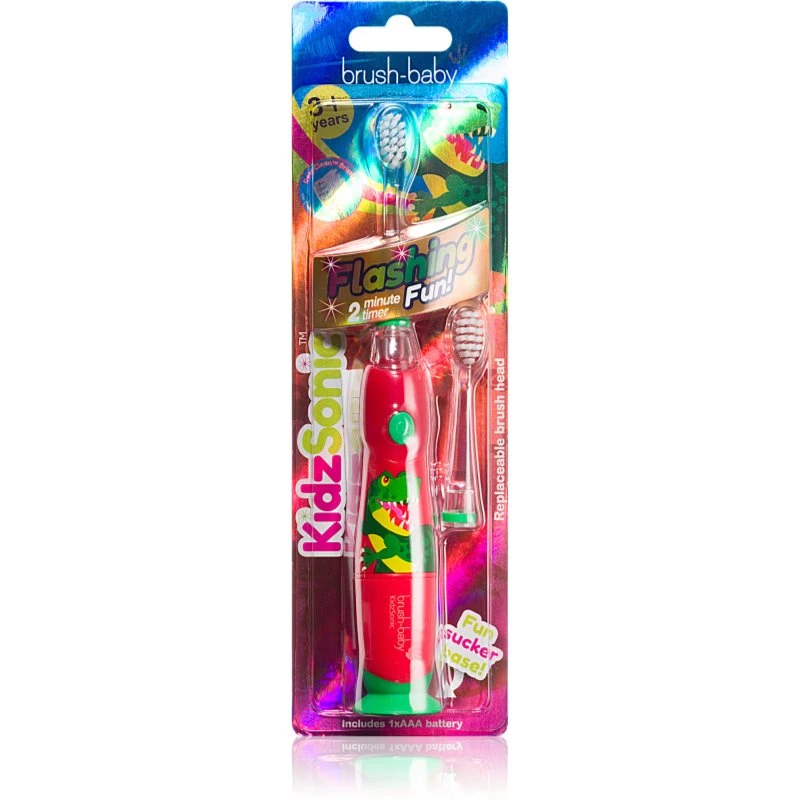 Image of brush-baby Dinosaur KidzSonic Electric Toothbrush Gift Set Red