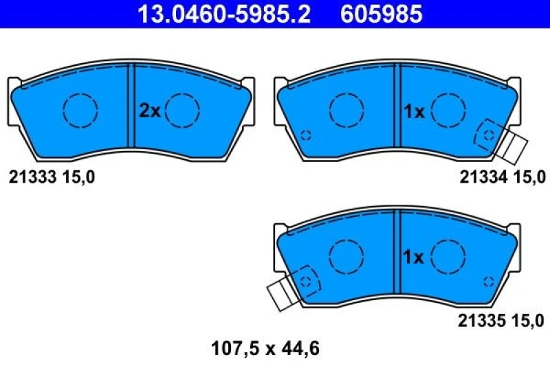 Image of ATE 13.0460-5985.2 Brake pad set with acoustic wear warning Brake Pad Set,disc brake (402)