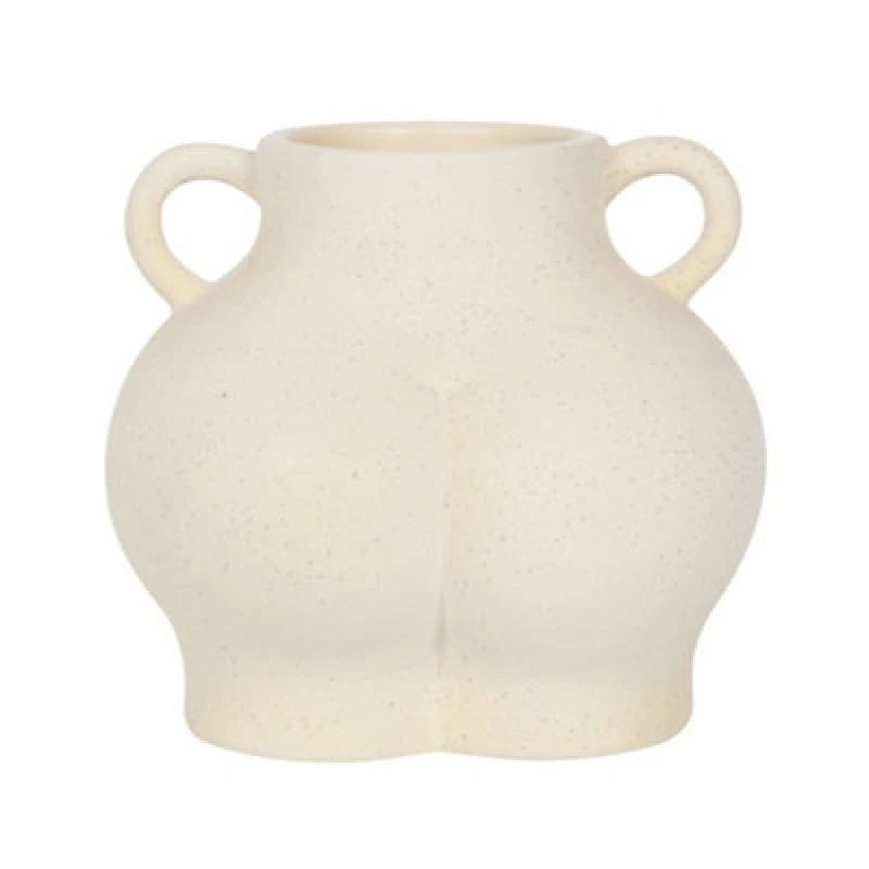 Image of Something Different Cream Speckle Bum Plant Pot - White White One Size