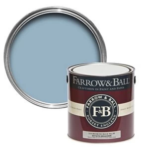 Image of Farrow & Ball Estate Lulworth blue No. 89 Matt Emulsion Paint 2.5L